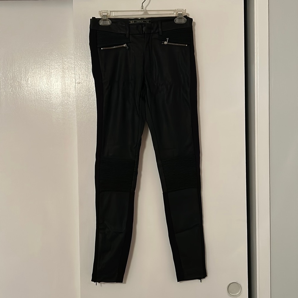 NWOT black Zara moto pants